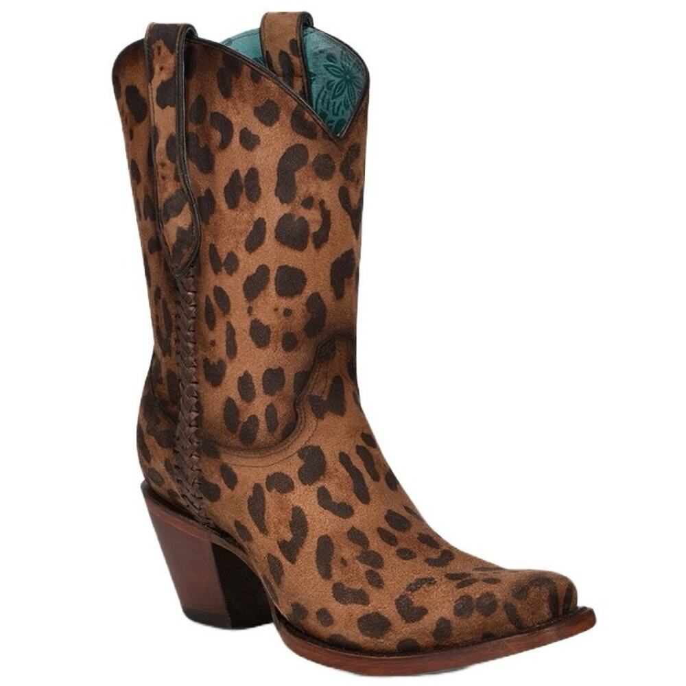 NEW Corral Leopard Western Boots Snip Toe Cowgirl Rodeo Festival Statement 8 - Picture 1 of 12